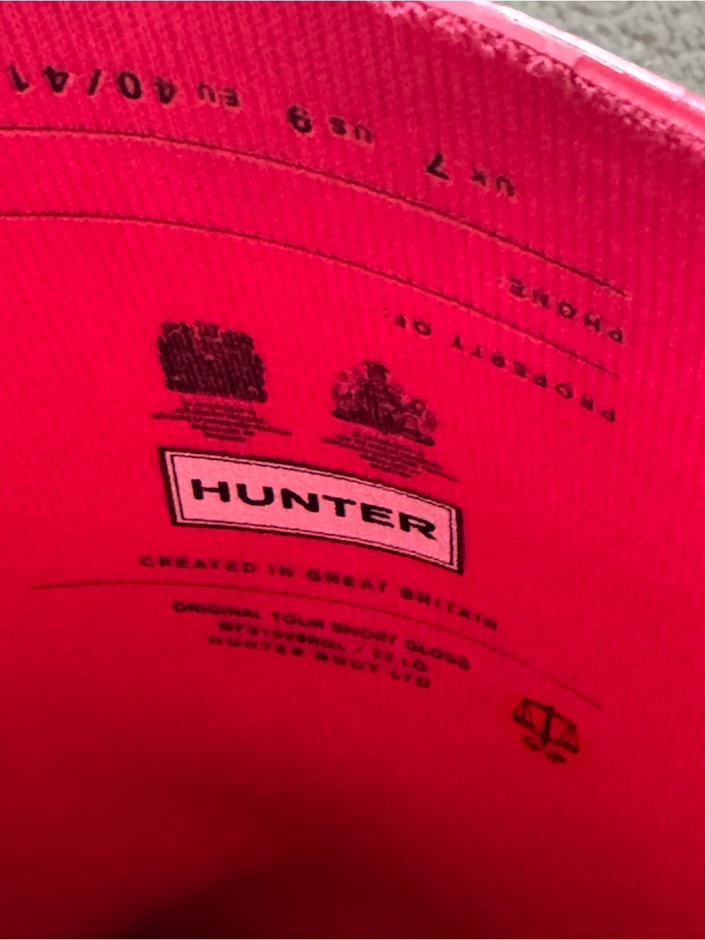 Hot Pink Gloss Short Hunter Rain Boots - Picture 7 of 9